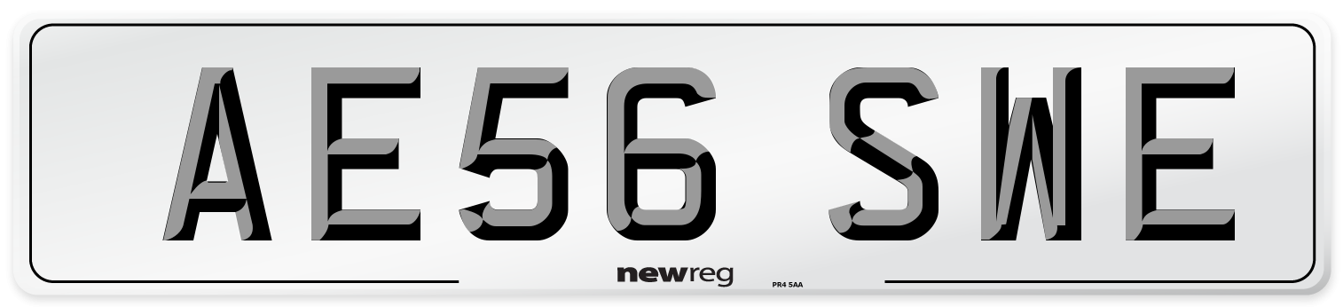 AE56 SWE Number Plate from New Reg